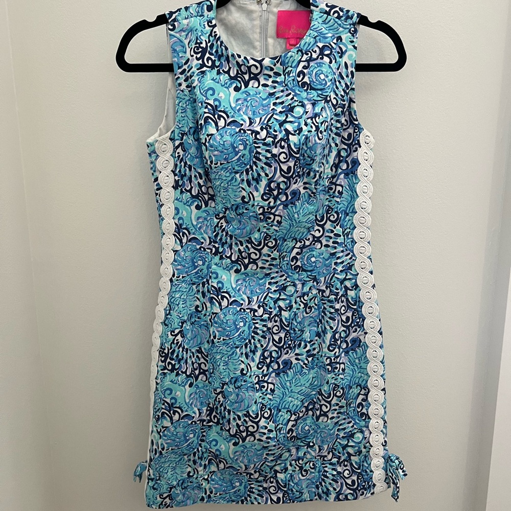 Lilly PulitzerLight Aqua Spritz Mila Stretch Shift Dress Size 2